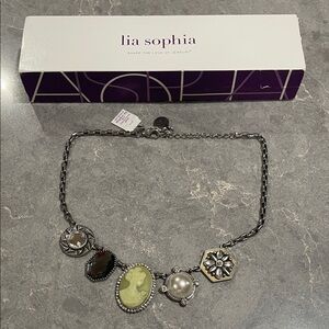 Lia Sophia Cameo Silver Necklace